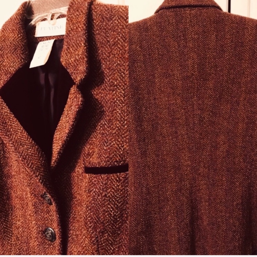 Platine Vintage Tweed and Velvet Blazer - Picture 2 of 2